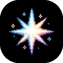 A colorful star on a dark background